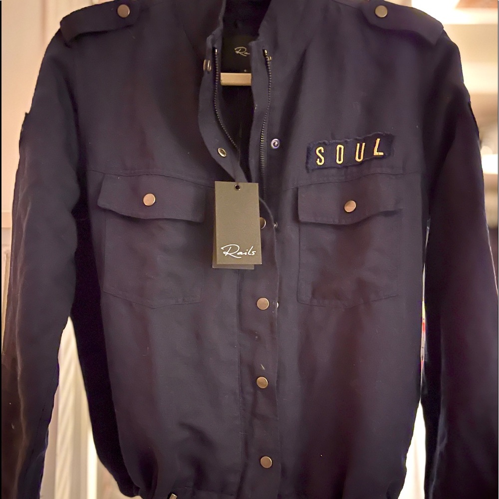 🙌RAILS🙌 COLLINS NAVY MILITARY JACKET SMALL NWT - Picture 4 of 13